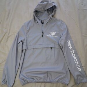 New Balance Light Gray Half Zip Pullover Anorak Windbreaker Jacket